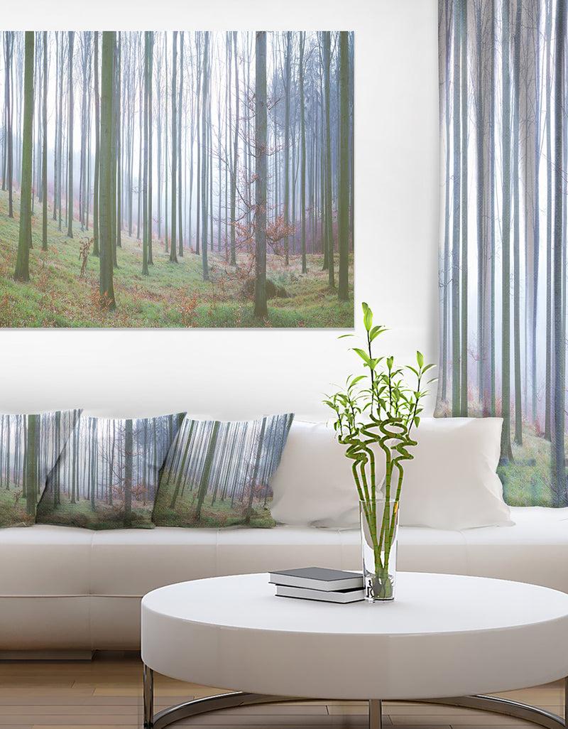 DesignQ Autumn Tree Trunks Panorama - Oversized Forest Canvas Artwork