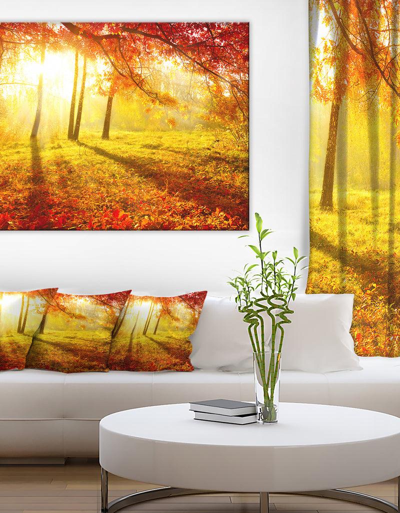 DesignQ Autumnal Park - Landscape Photography Canvas Art Print