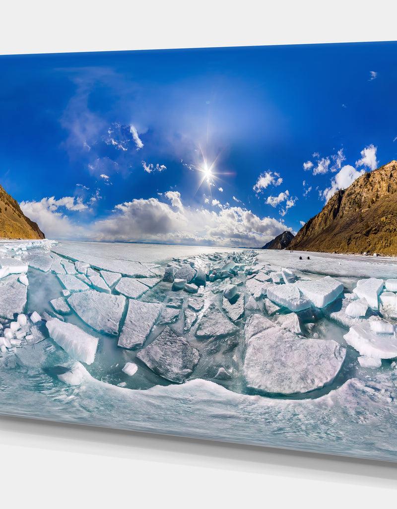 DesignQ Baikal Ice Hummocks In Olk - Landscapes Photography On Wrapped Canvas