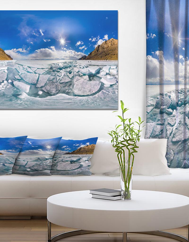 DesignQ Baikal ice hummocks in Olk - Landscapes photography on wrapped Canvas