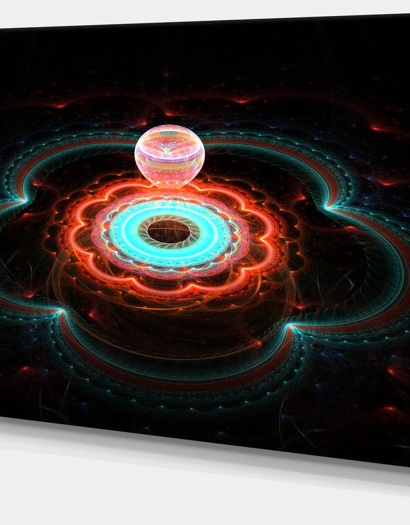 DesignQ Balloon Over Fractal Colored Area - Extra Large Floral Canvas Art Print