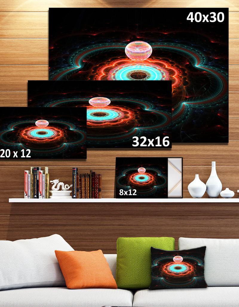 DesignQ Balloon Over Fractal Colored Area - Extra Large Floral Canvas Art Print