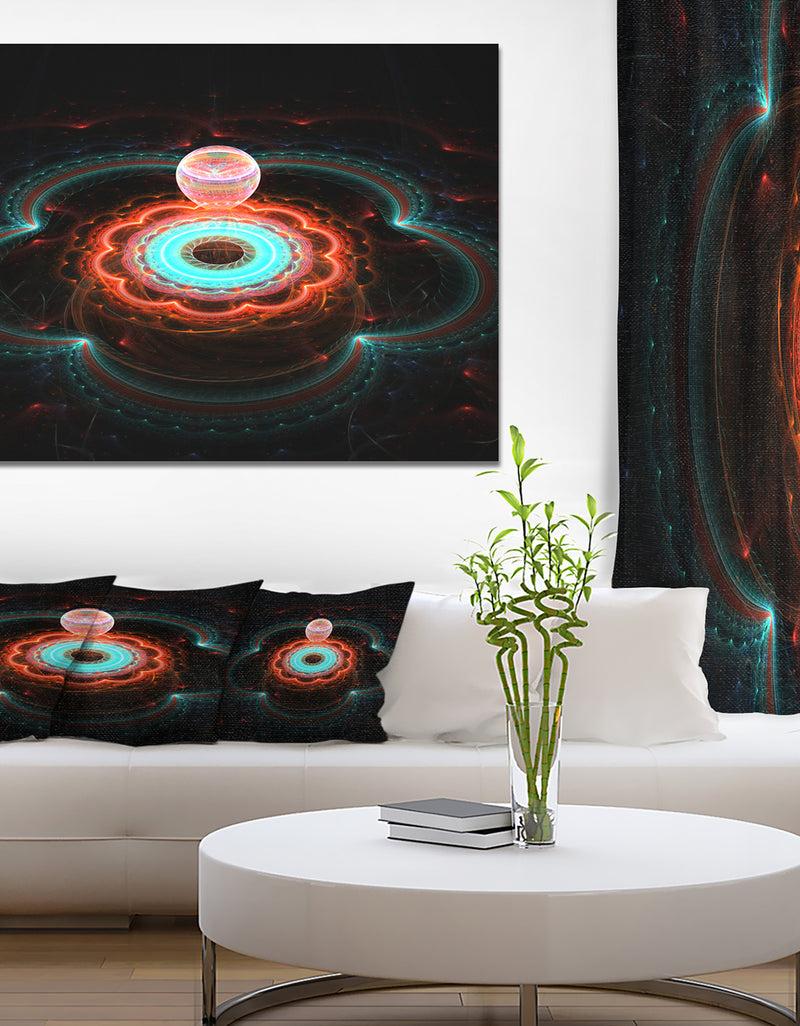 DesignQ Balloon over Fractal Colored Area - Extra Large Floral Canvas Art Print