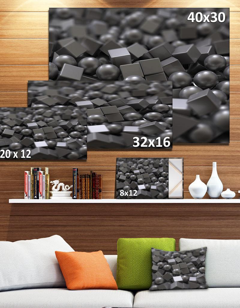 DesignQ Balls And Cubes 3D Design - Abstract Artwork On Canvas