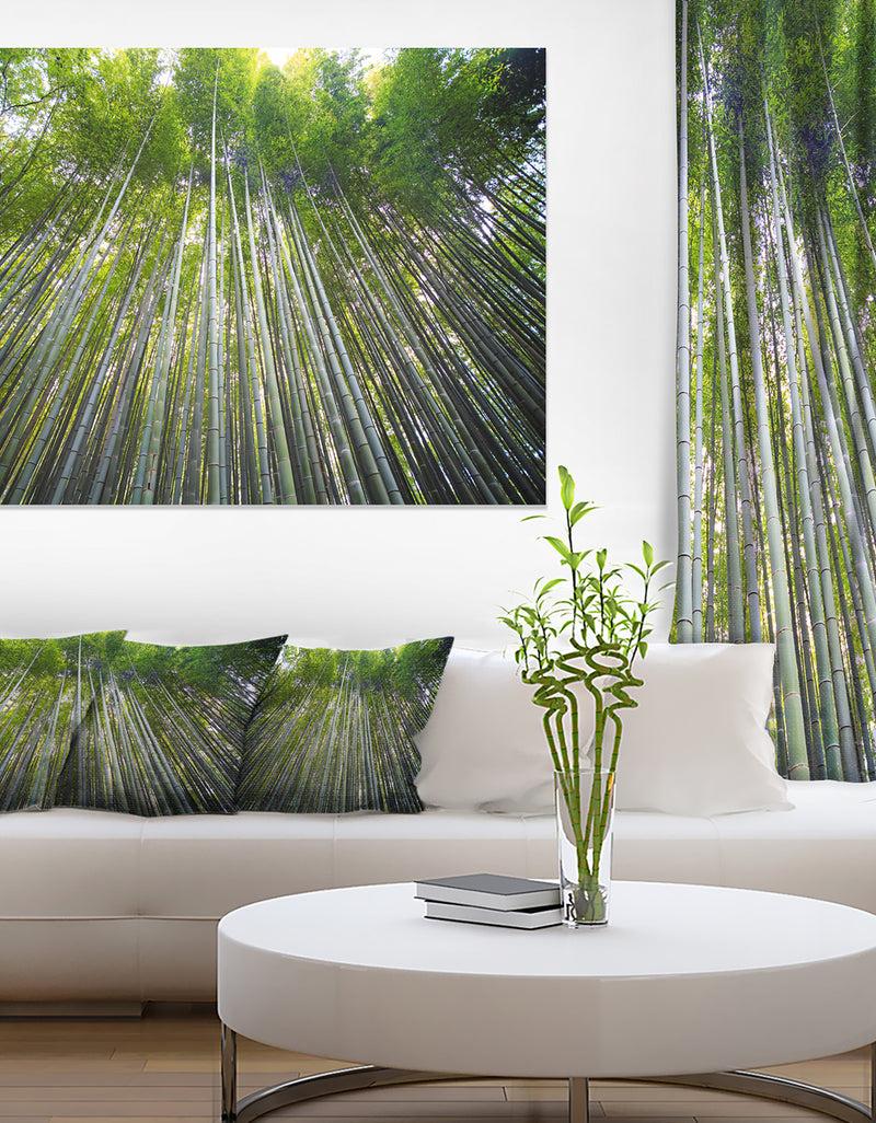 DesignQ Bamboo forest of Kyoto Japan. - Forest Canvas Wall Art Print
