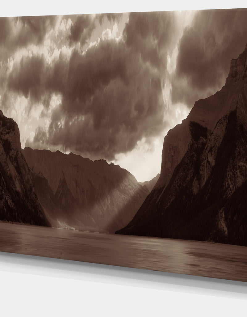 DesignQ Banff National Park Panoramic View - Landscape Art Canvas Print