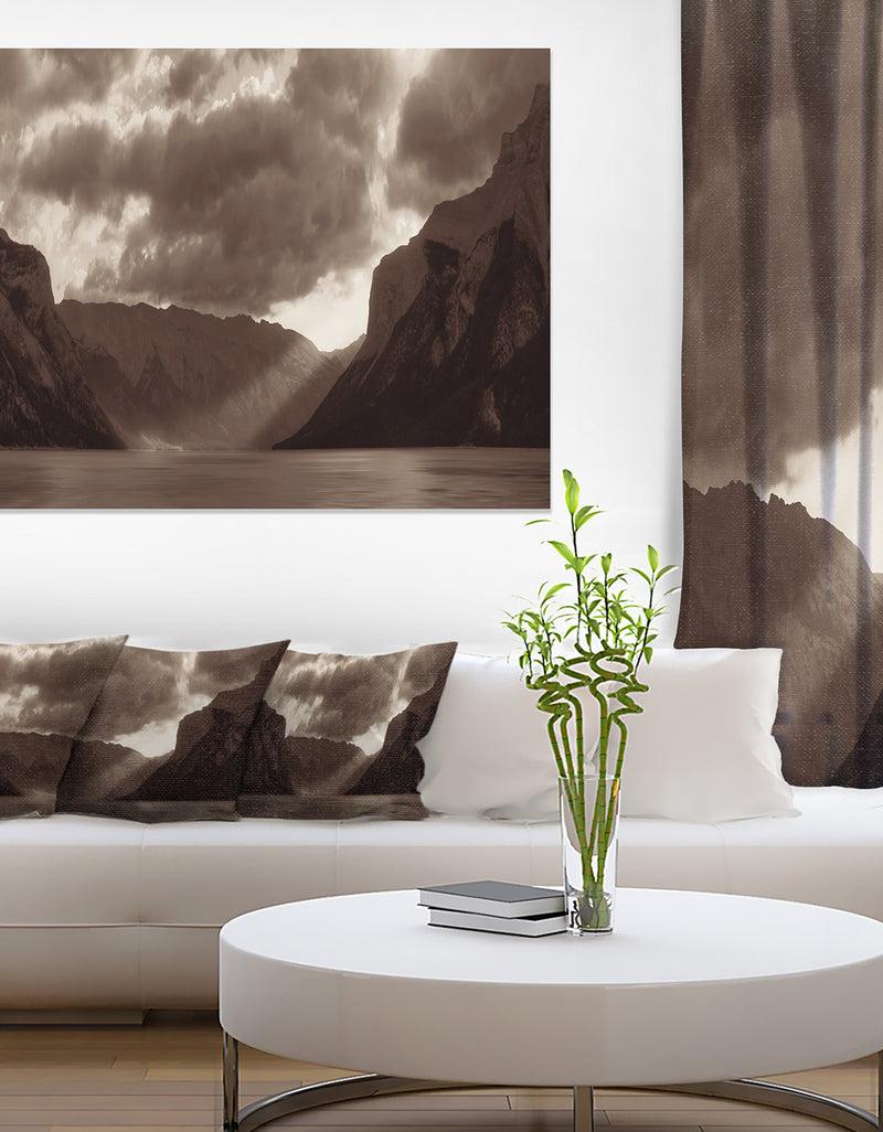 DesignQ Banff National Park Panoramic View - Landscape Art Canvas Print