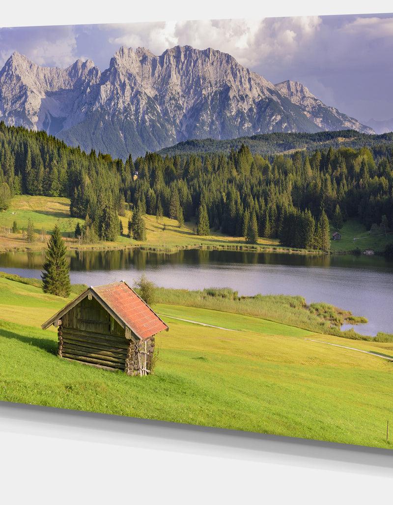 DesignQ Bavaria With Mountains And Lake - Modern Landscape Art
