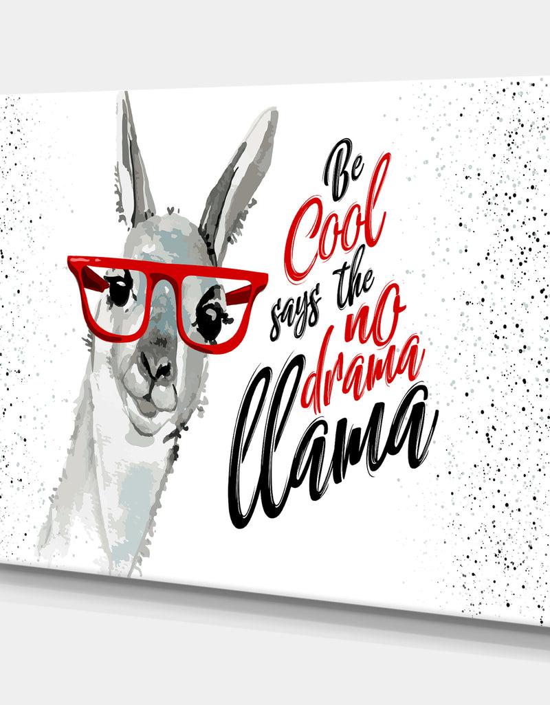 DesignQ Be Cool Says The No Drama Llama - Cottage Canvas Wall Art