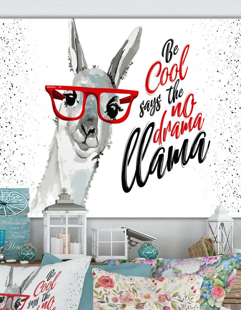 DesignQ Be cool says the no drama Llama - Cottage Canvas Wall Art