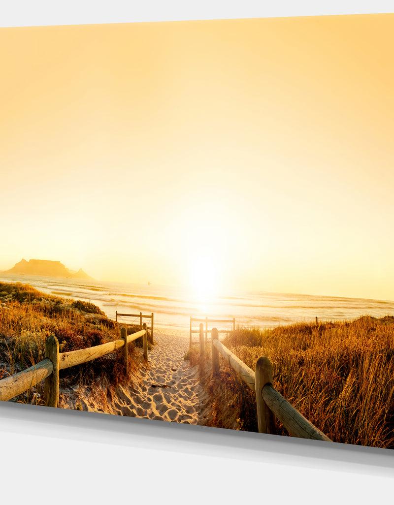 DesignQ Beach Near Cape Town Panorama Photo Canvas Art Print