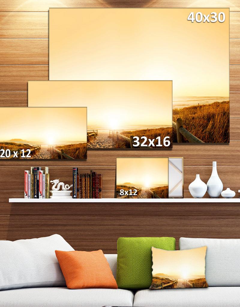 DesignQ Beach Near Cape Town Panorama Photo Canvas Art Print