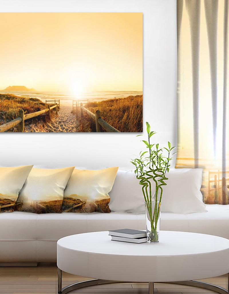 DesignQ Beach near Cape Town Panorama Photo Canvas Art Print