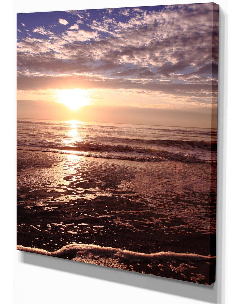 DesignQ Beach Sunset In Tropical Ocean Water - Sea & Shore Photography On Wrapped Canvas