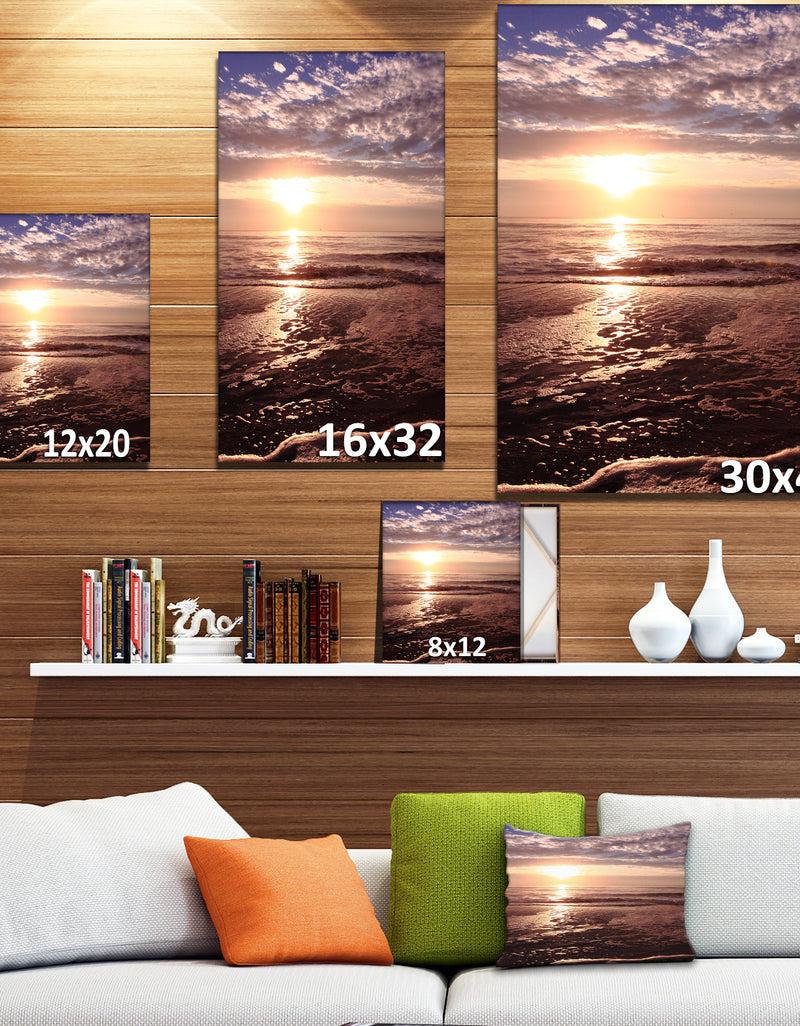 DesignQ Beach Sunset In Tropical Ocean Water - Sea & Shore Photography On Wrapped Canvas