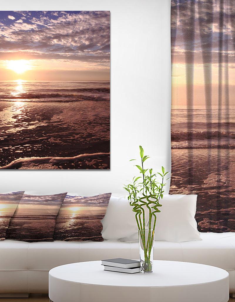 DesignQ Beach Sunset in Tropical Ocean Water - Sea & Shore Photography on wrapped Canvas