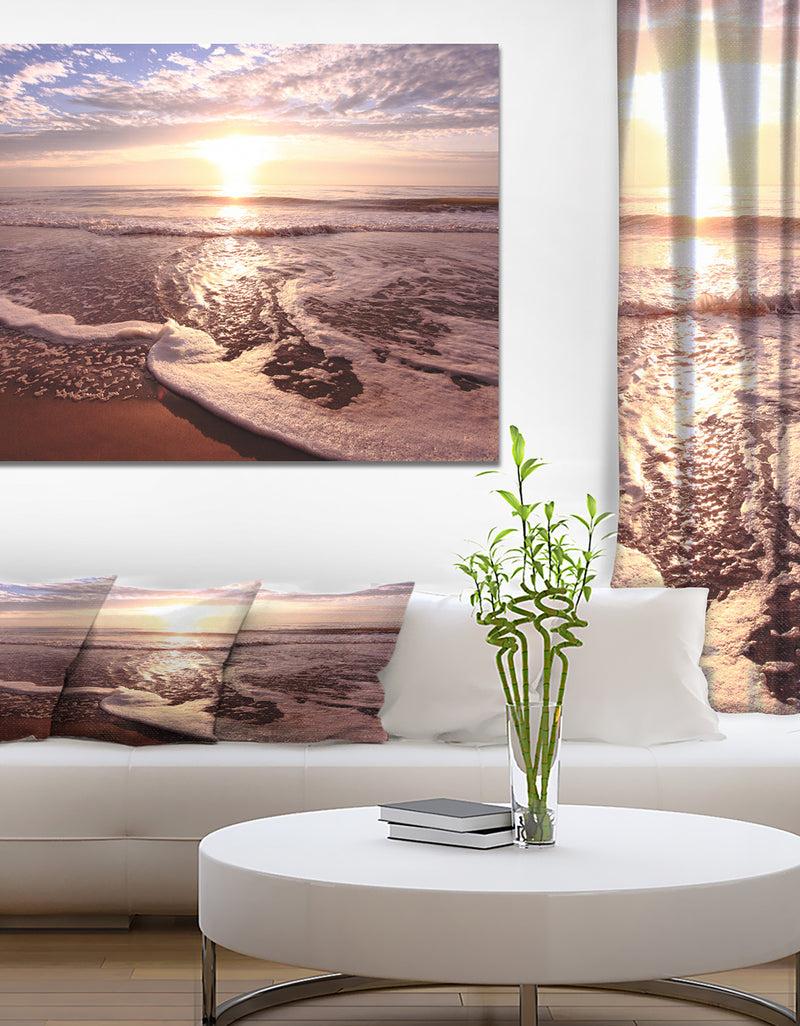 DesignQ Beautiful beach sunset in tropical Ocean - Sea & Shore Photography on wrapped Canvas