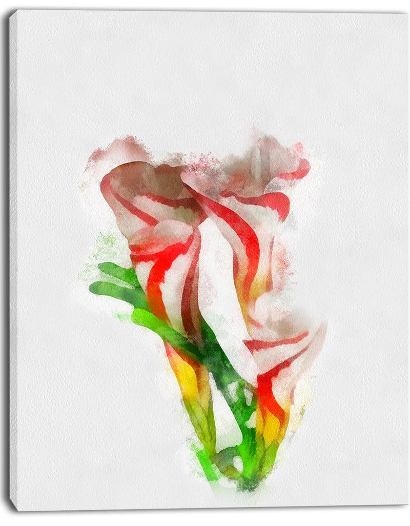 DesignQ Beautiful Bell Flower Watercolor - Extra Large Floral Canvas Art