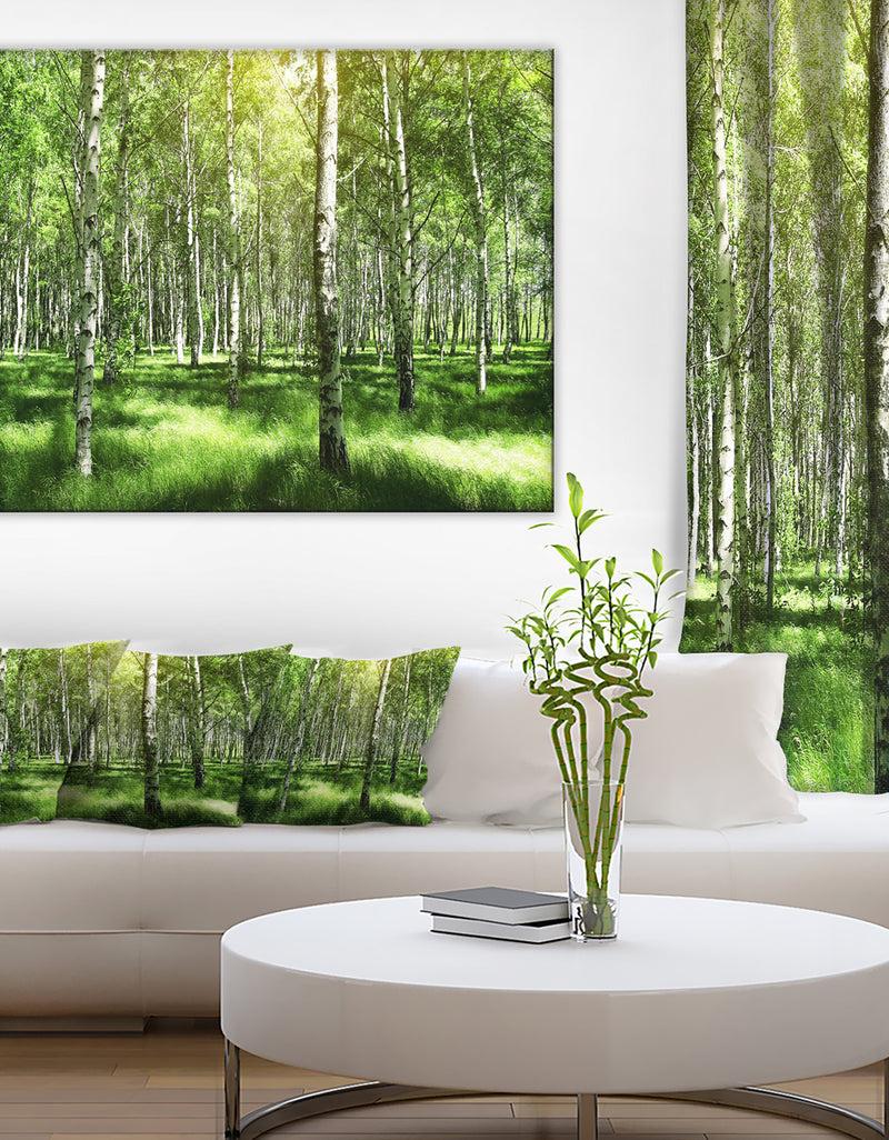 DesignQ Beautiful Birch Grove - Landscape Canvas Art Print