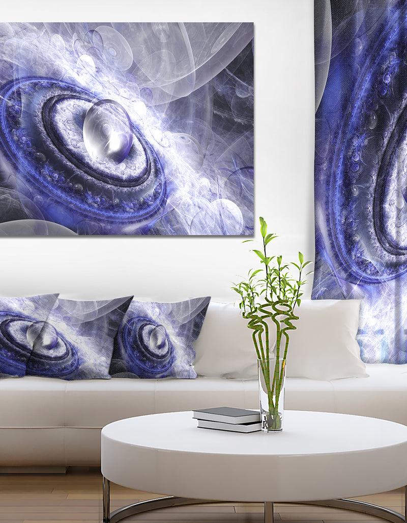 DesignQ Beautiful Blue Flying Saucer - Extra Large Floral Canvas Art Print