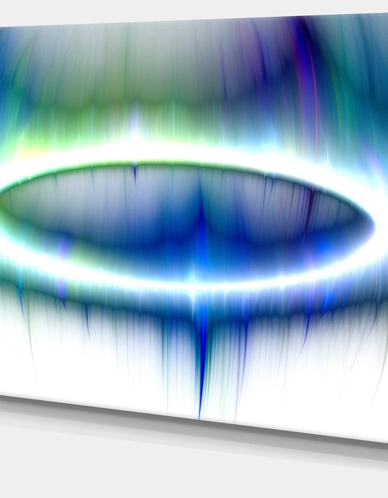 DesignQ Beautiful Blue Northern Lights - Extra Large Abstract Canvas Art Print
