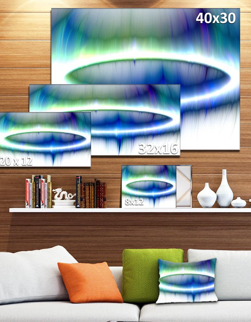 DesignQ Beautiful Blue Northern Lights - Extra Large Abstract Canvas Art Print