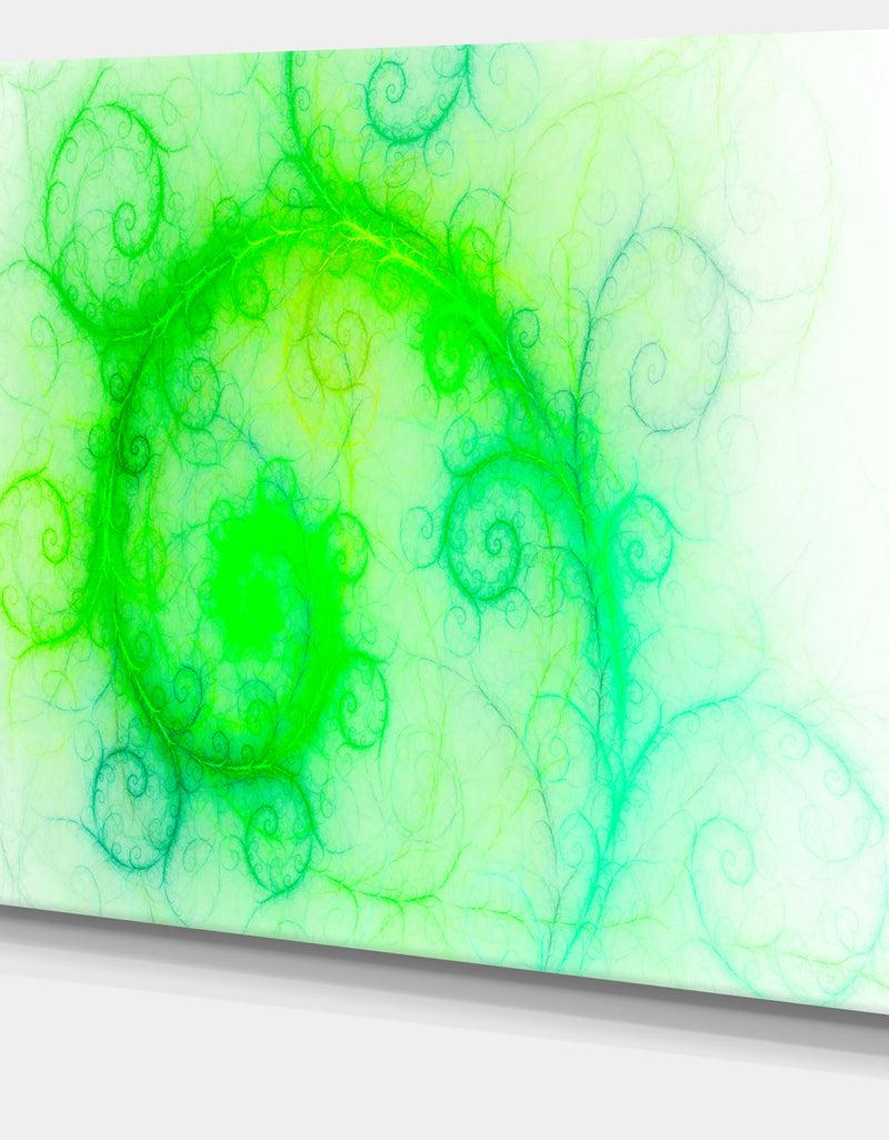 DesignQ Beautiful Bright Green Pattern - Abstract Wall Art Canvas