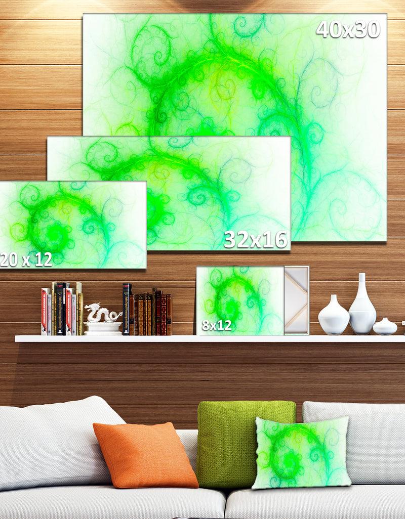 DesignQ Beautiful Bright Green Pattern - Abstract Wall Art Canvas