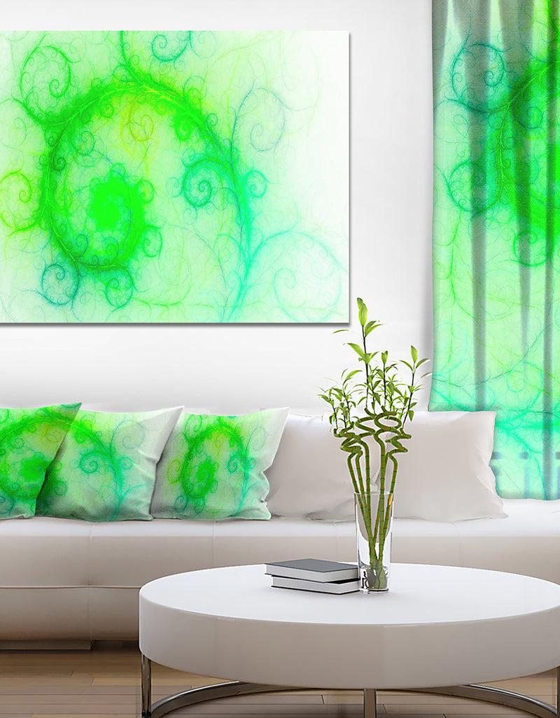 DesignQ Beautiful Bright Green Pattern - Abstract Wall Art Canvas