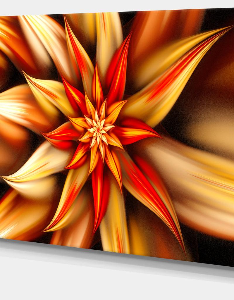 DesignQ Beautiful Brown Flower Petals - Extra Large Floral Canvas Art Print