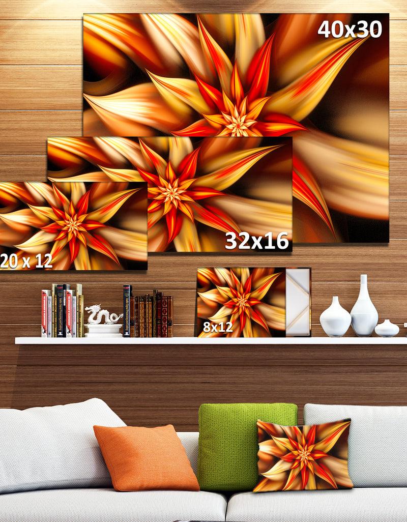 DesignQ Beautiful Brown Flower Petals - Extra Large Floral Canvas Art Print