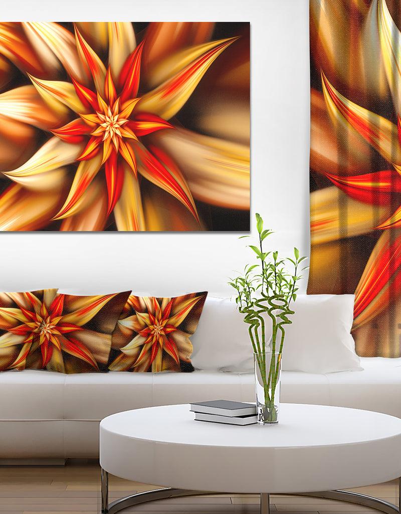 DesignQ Beautiful Brown Flower Petals - Extra Large Floral Canvas Art Print