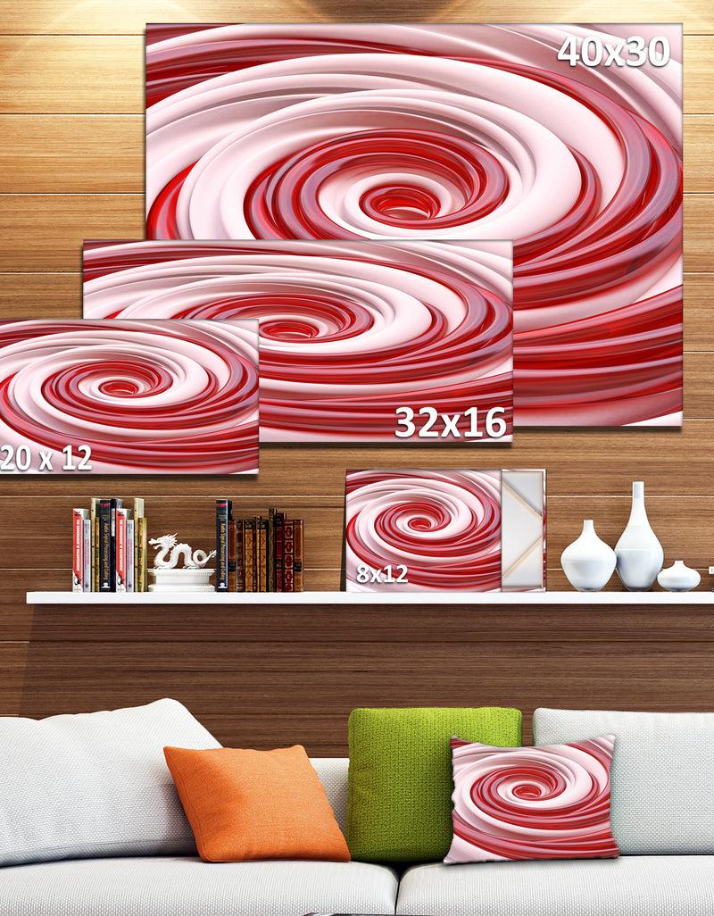 DesignQ Beautiful Candy Cane Spiral'Extra Large Abstract Canvas Art Print