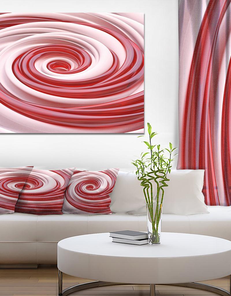 DesignQ Beautiful Candy Cane Spiral'Extra Large Abstract Canvas Art Print