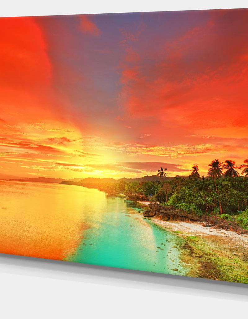 DesignQ Beautiful Coastline In Philippines - Extra Large Seascape Art Canvas