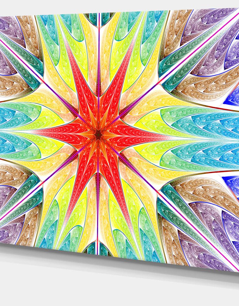 DesignQ Beautiful Colorful Stained Glass - Abstract Wall Art Canvas