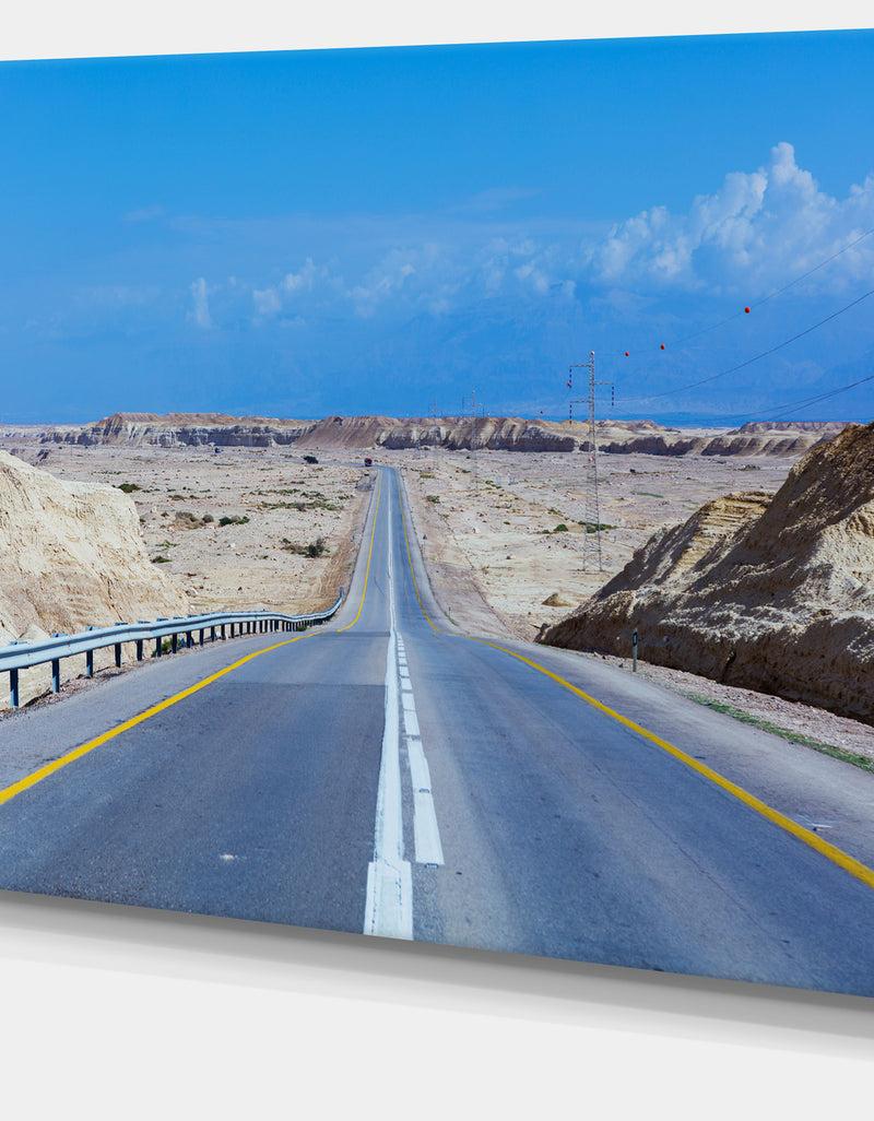 DesignQ Beautiful Desert Road Israel - Landscape Wall Artwork
