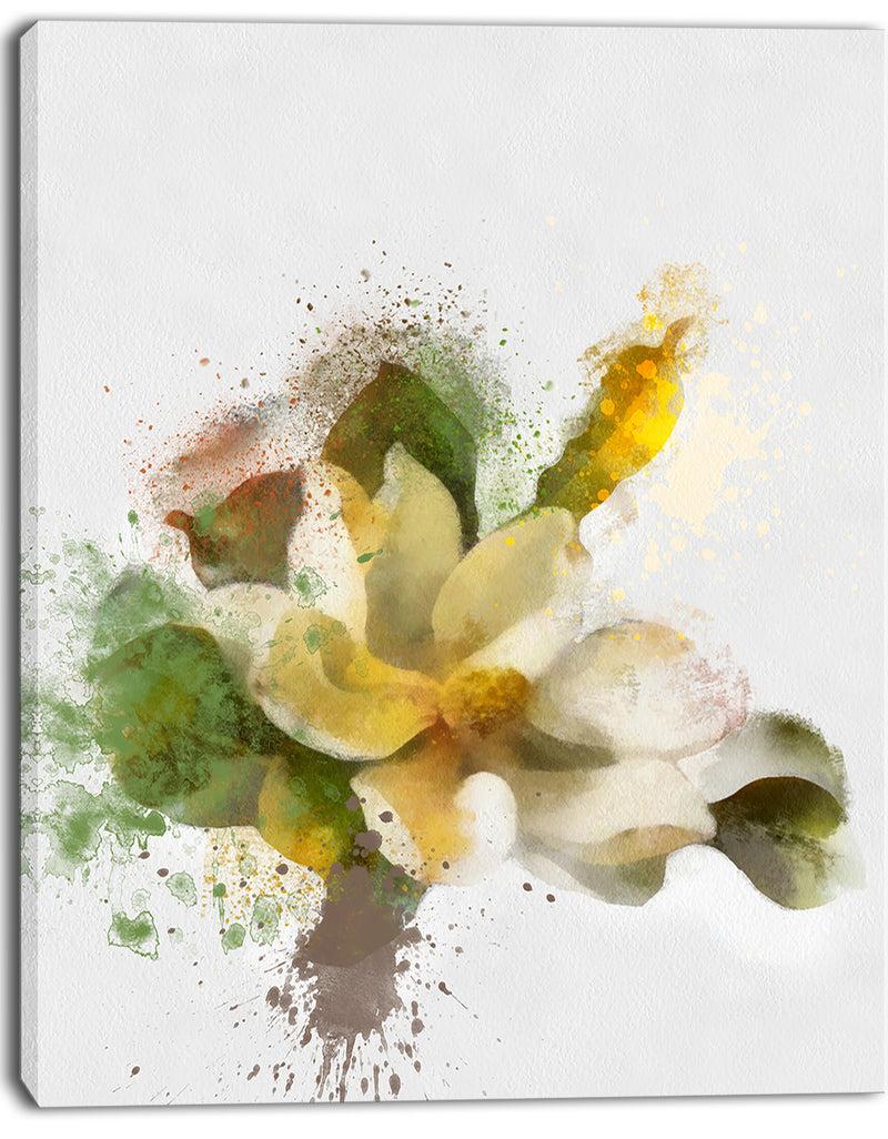 DesignQ Beautiful Flower With Color Splashes - Extra Large Floral Canvas Art