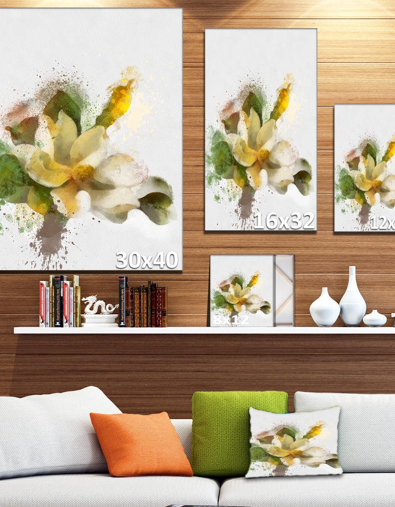 DesignQ Beautiful Flower With Color Splashes - Extra Large Floral Canvas Art
