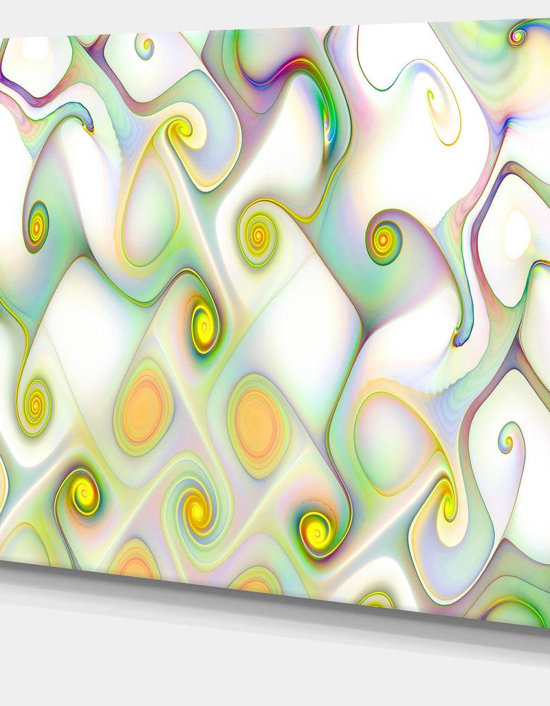 DesignQ Beautiful Fractal Pattern With Swirls - Abstract Wall Art Canvas