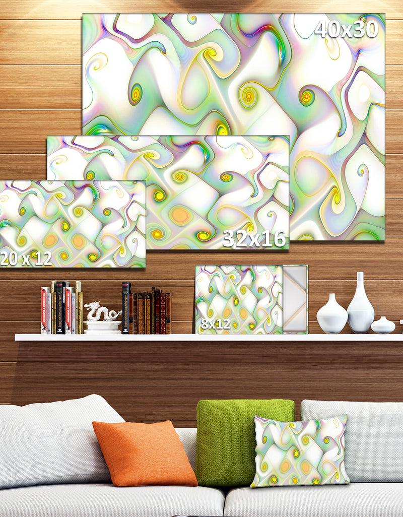 DesignQ Beautiful Fractal Pattern With Swirls - Abstract Wall Art Canvas