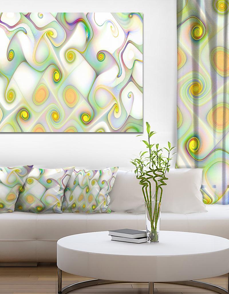 DesignQ Beautiful Fractal Pattern With Swirls - Abstract Wall Art Canvas