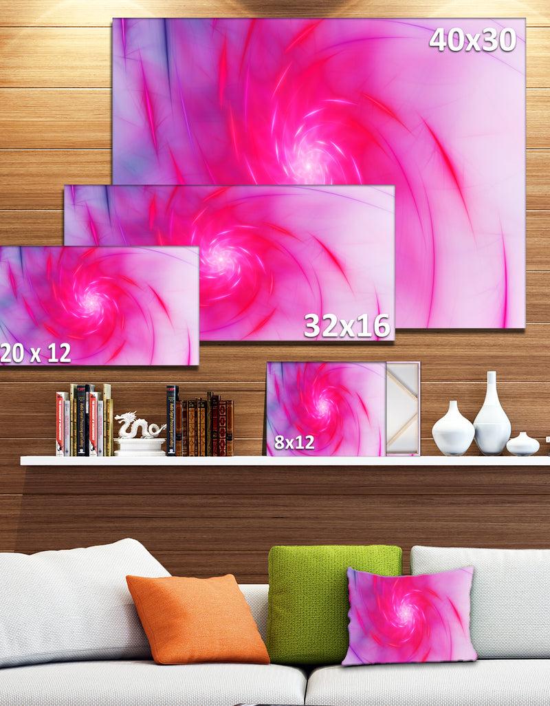 DesignQ Beautiful Fractal Pink Whirlpool - Extra Large Floral Canvas Art Print