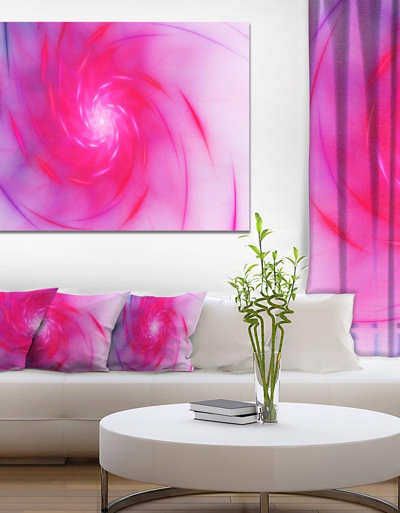 DesignQ Beautiful Fractal Pink Whirlpool - Extra Large Floral Canvas Art Print
