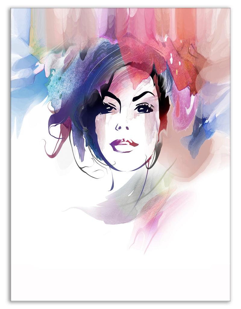 DesignQ Beautiful Girl Portrait - Digital Portrait Art On Canvas