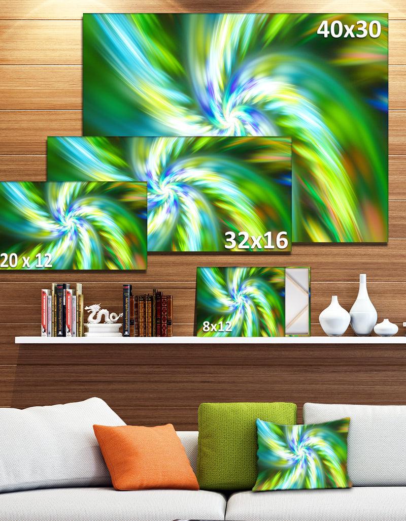 DesignQ Beautiful Green Flower Petals - Extra Large Floral Canvas Art Print