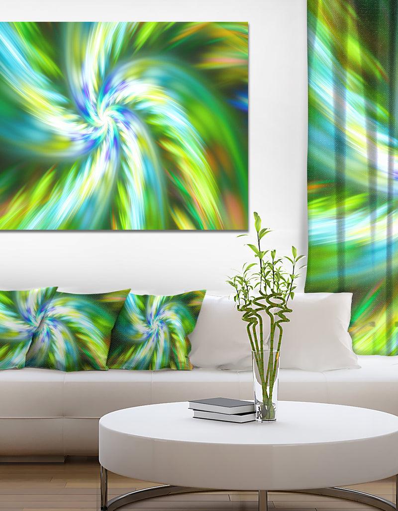 DesignQ Beautiful Green Flower Petals - Extra Large Floral Canvas Art Print