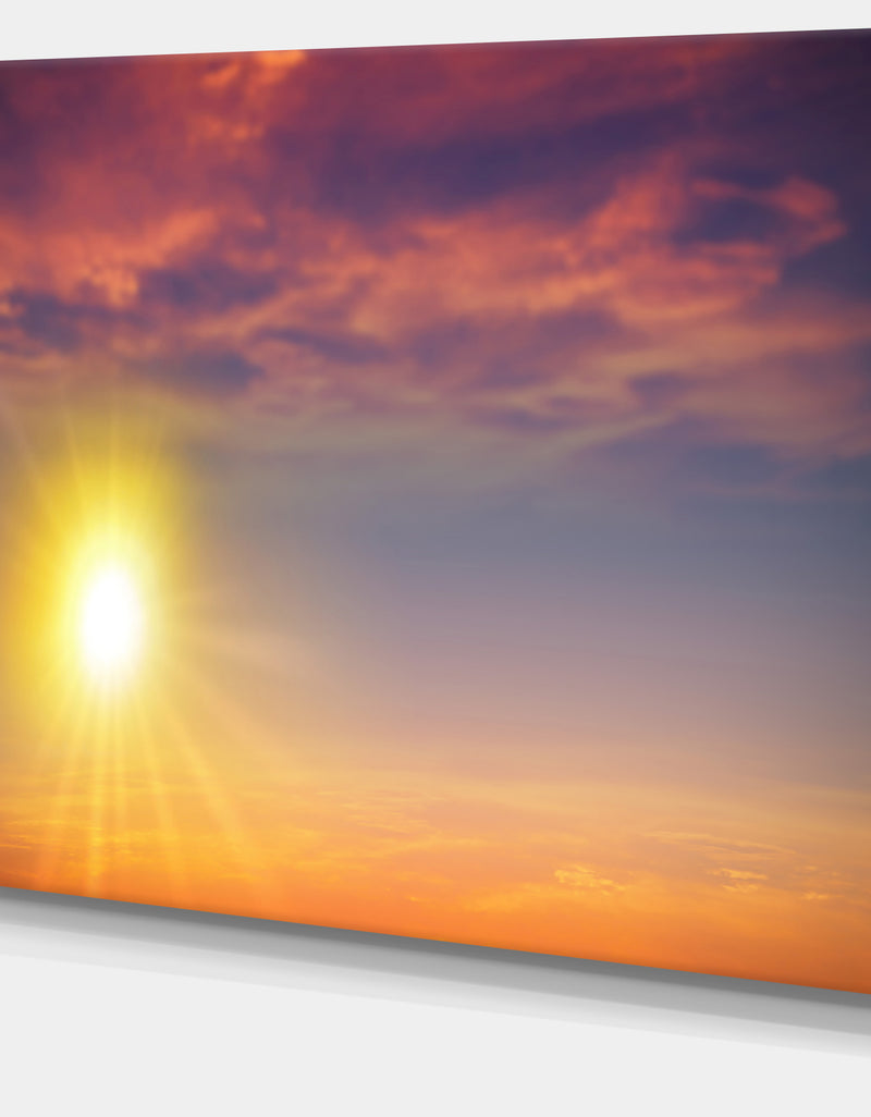 DesignQ Beautiful Panoramic Sunset - Large Landscape Canvas Art Print