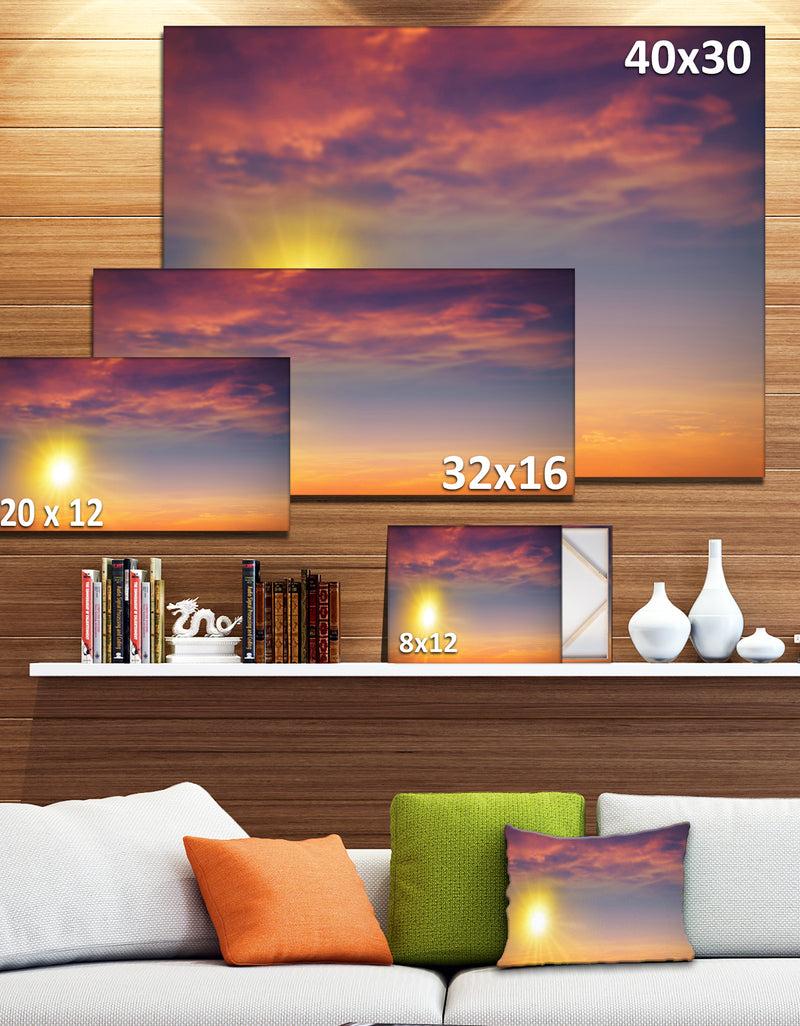 DesignQ Beautiful Panoramic Sunset - Large Landscape Canvas Art Print