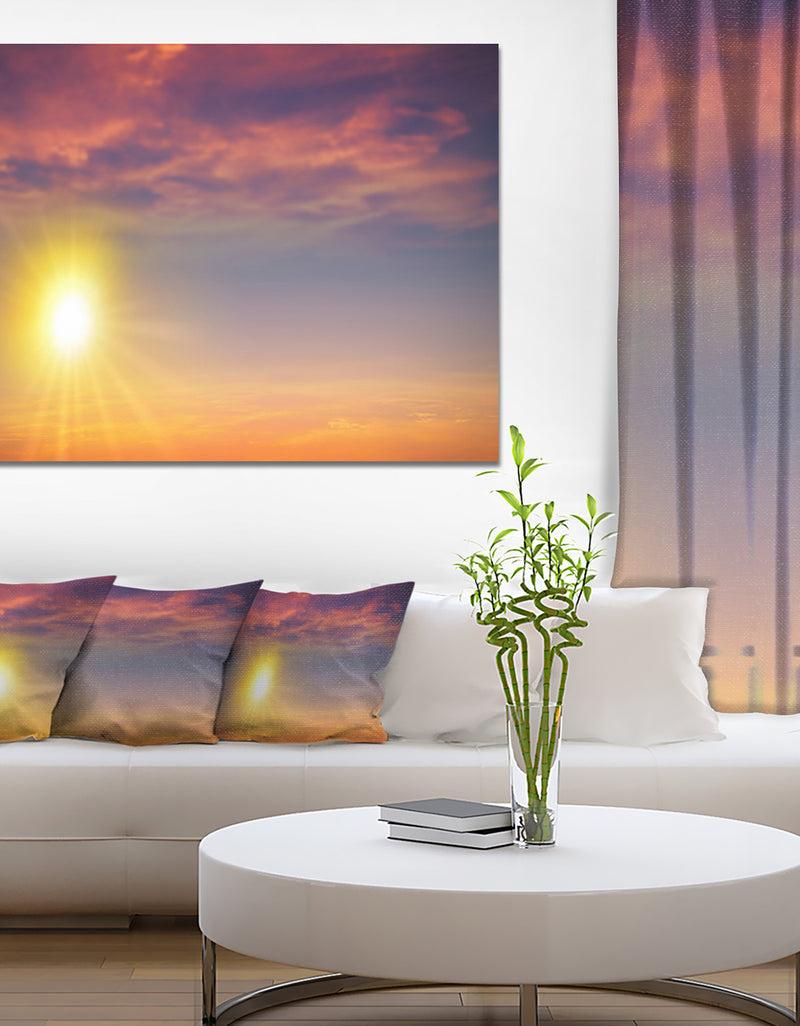 DesignQ Beautiful Panoramic Sunset - Large Landscape Canvas Art Print